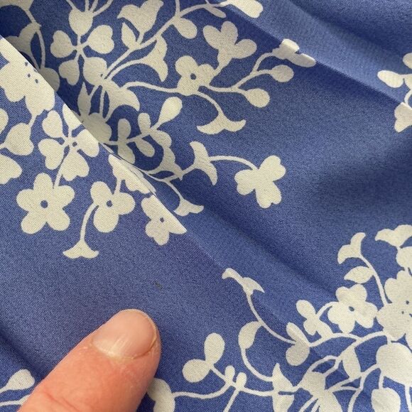 Vintage 90s Maggy Boutique Blue Floral Midi Shortsleeve Summer Dress VNTG Sz 12 - Picture 10 of 16